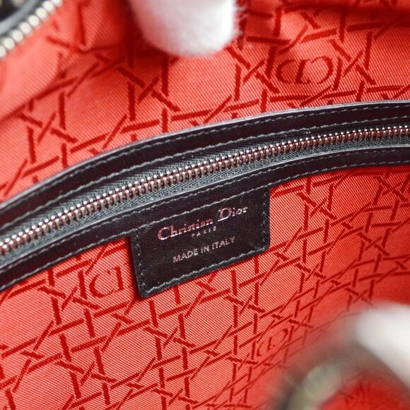 Christian Dior Black Lambskin Lady Dior Cannage 2way Handbag - Picture 2 of 9